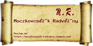 Moczkovcsák Radvány névjegykártya